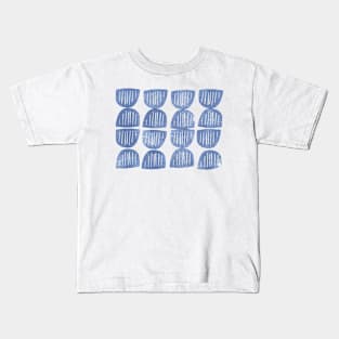 Dark Blue Half Moons Kids T-Shirt